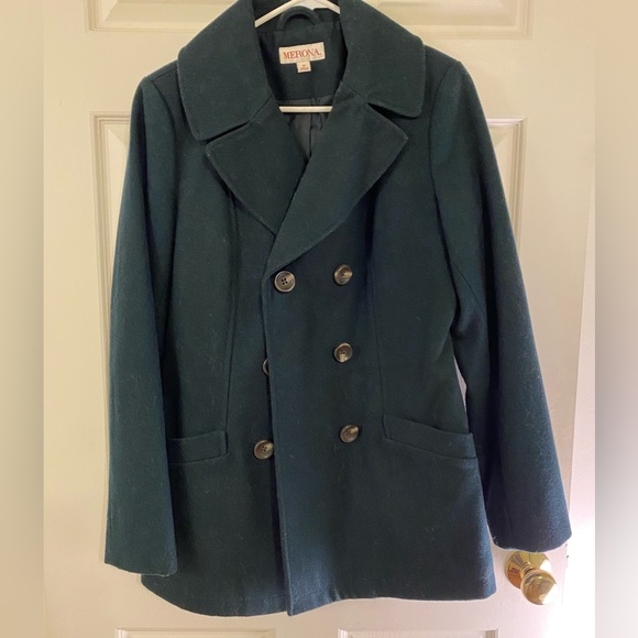 Merona Green Pea Coat - Picture 1 of 3